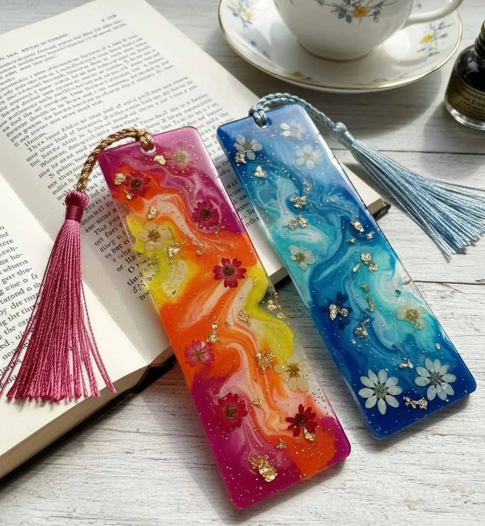 Colorful Resin Bookmarks Set